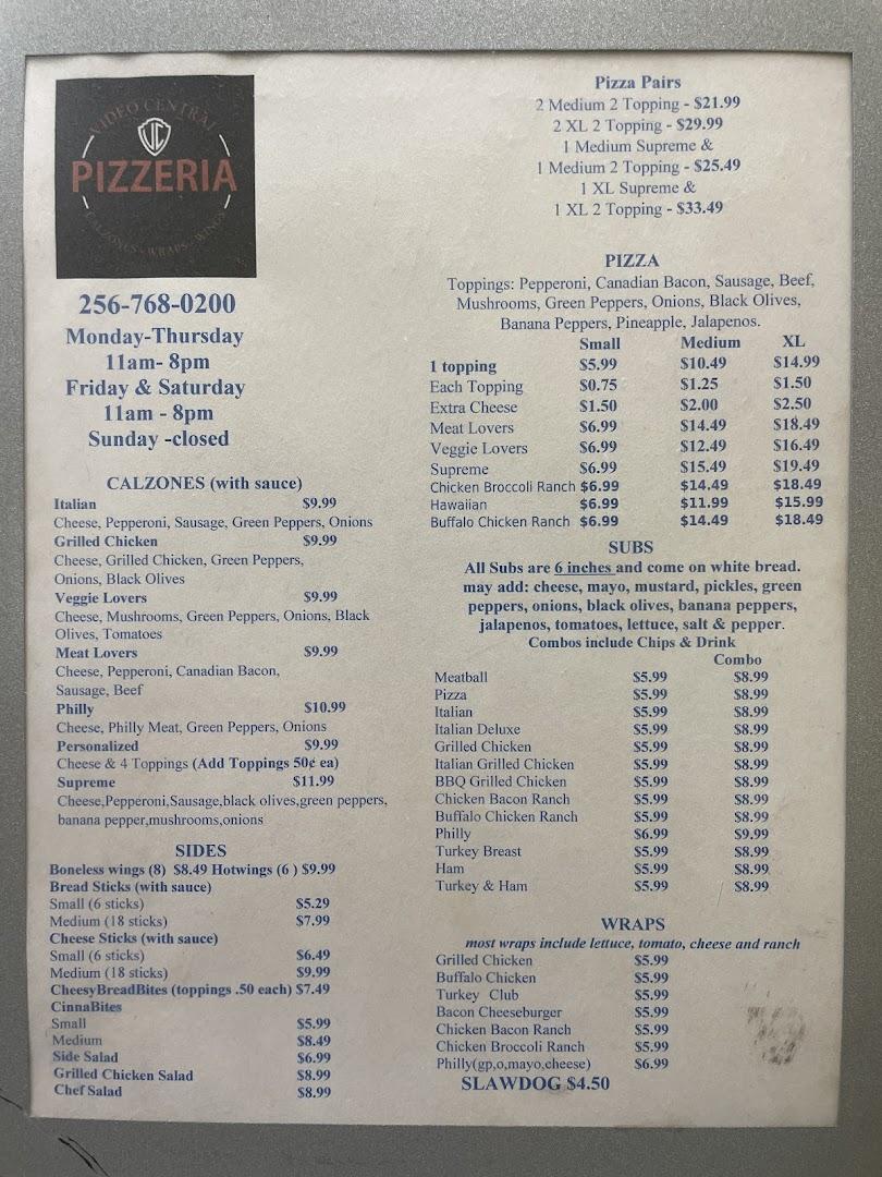 Video Central Pizzeria